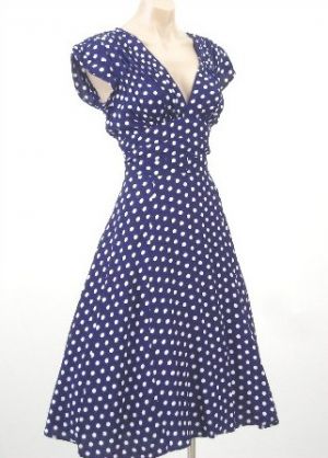 40s Style Navy White Polka Dot Swing Dress from bluevelvetvintage.com.jpg